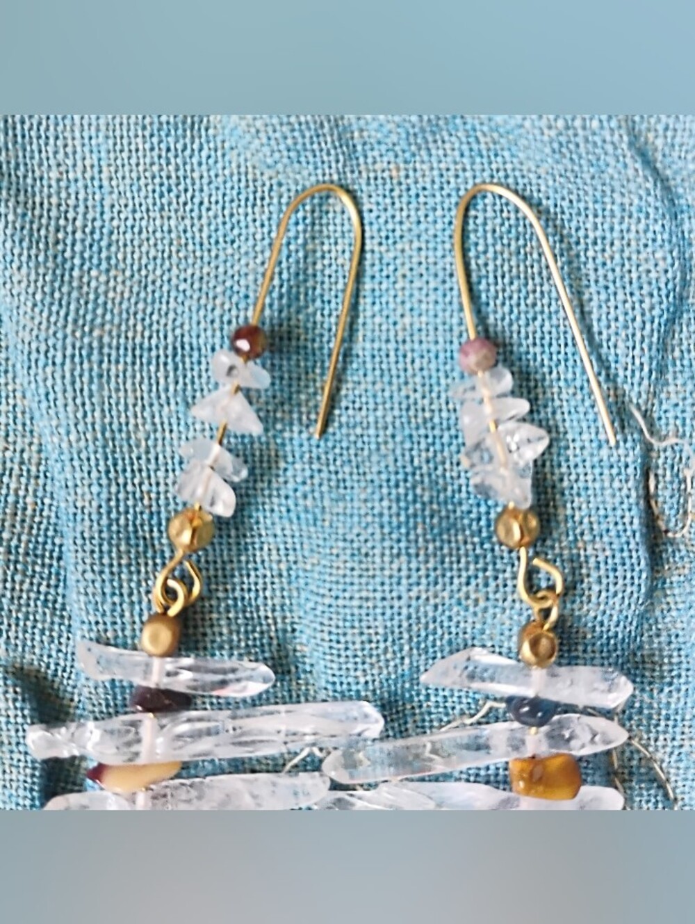 XXL 'Showstopper' Quartz, Mooakite Jasper, and Druzy Statement Earrings - Picture 7 of 9